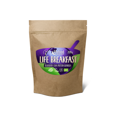 Life Breakfast Granola Myrtille Chia Protéine BIO & CRU