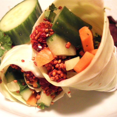 Kool wrap met rode quinoa