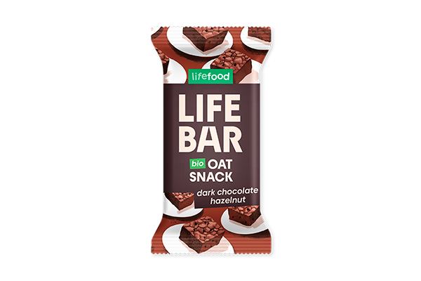 BIO LIFEBAR Oat Snack pure chocolade hazelnoot