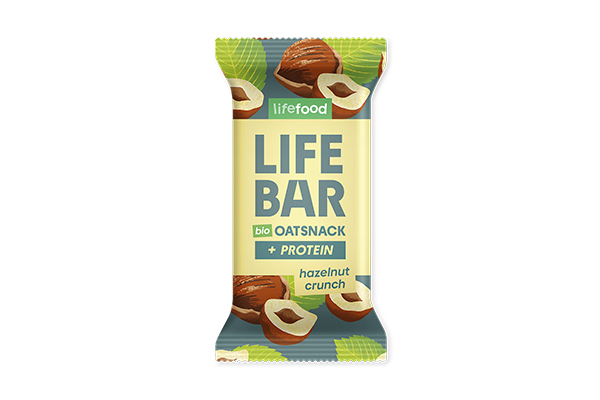 Organic LIFEBAR Oat Snack Protein Hazelnut Crunch