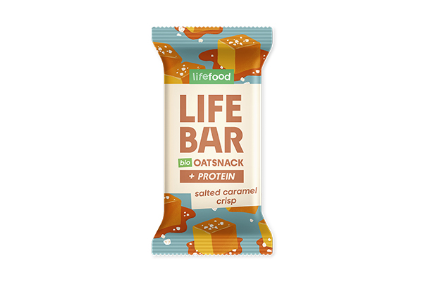 Organic LIFEBAR Oat Snack Protein Salted Caramel Crisp