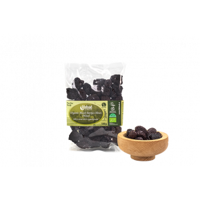 Raw Organic Dried Black Botija Olives with Herbs