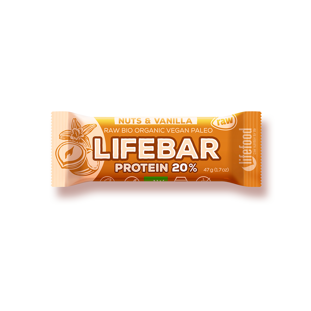 LIFEBAR PROTÉINÉE vanille noix BIO & CRU