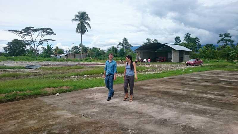 We set off across the grounds to a field where we meet the workers and the plants.